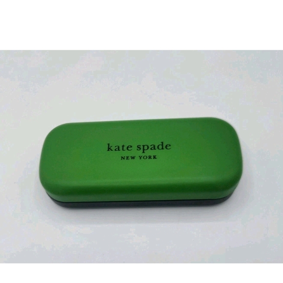 Kate Spade Sunglass Eye Glass Case New York Clamshell Green Black Message Inside - Picture 1 of 7